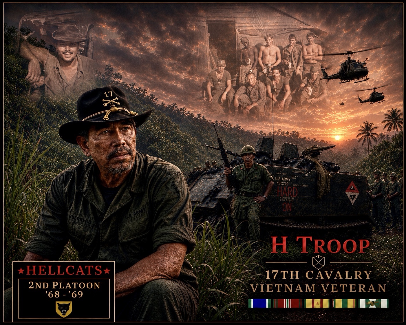Tribute artwork honoring Carlos Guerrero and his H Troop service
