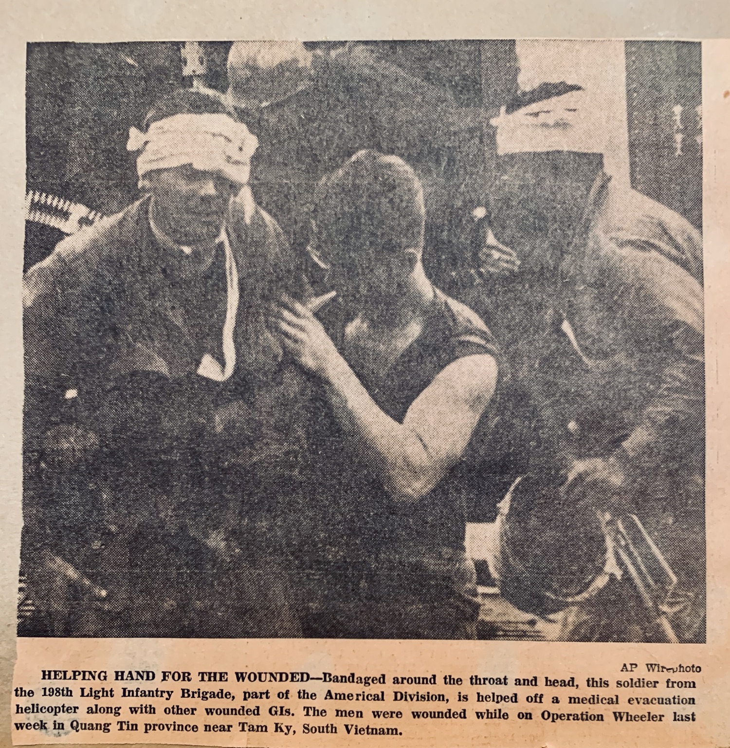 Original newspaper clipping: Helping Hand for the Wounded