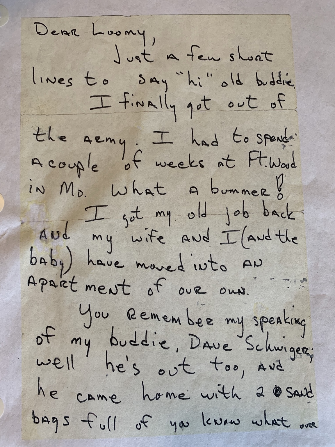 First page of Everett Echo Smith’s handwritten letter to Al Loomis