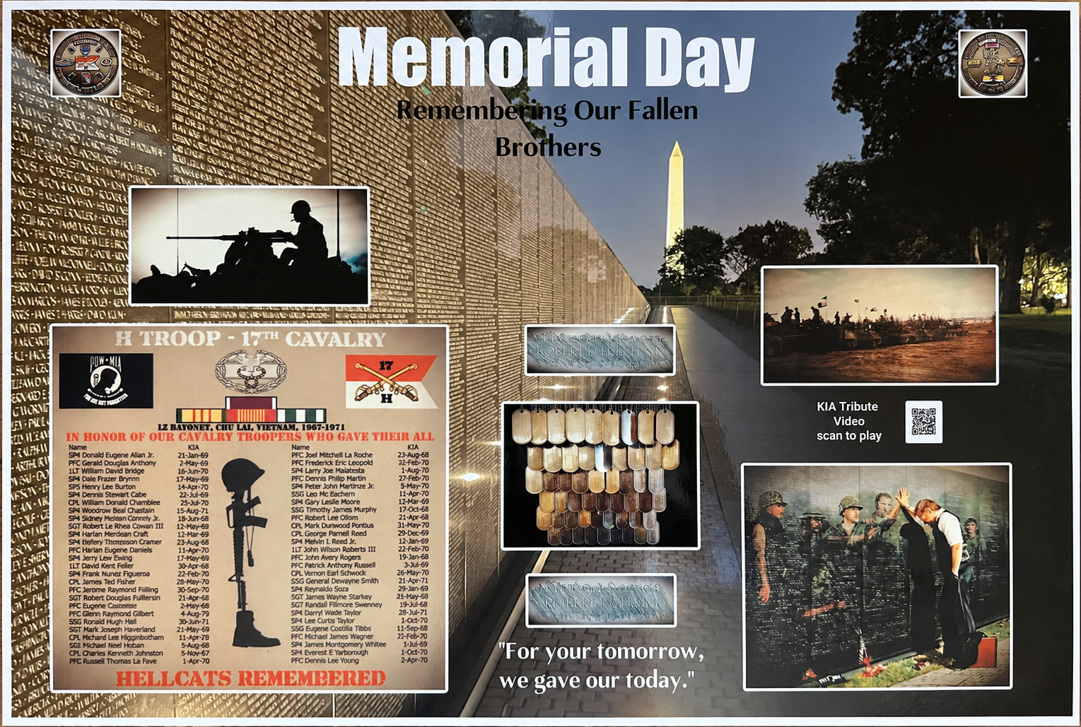 Memorial Day tribute titled Remembering Our Fallen Brothers, honoring H Troop's fallen cavalry troopers
