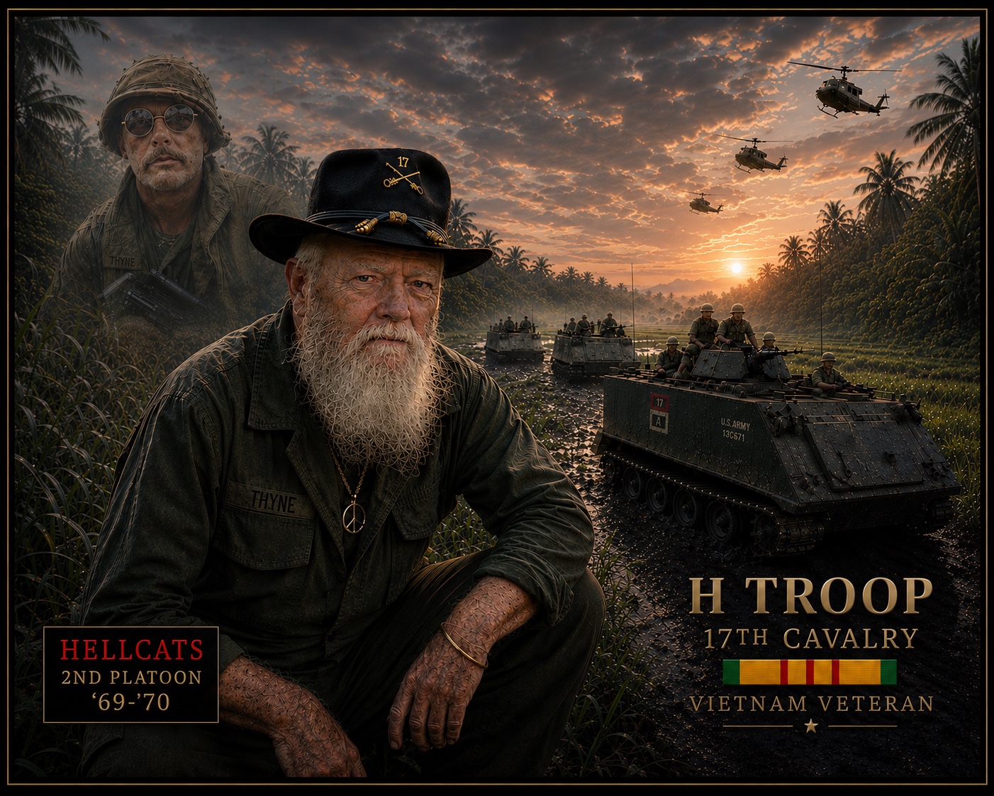 Tribute artwork for Mike Thyne, 2nd Platoon · 1969–1970